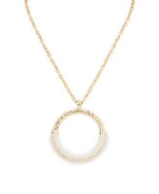 Gold-Tone Plated Wrapped Ring Pendant Necklace