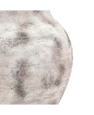 Rustic Gray with Weathered White Finish 14.8-Inch Tall Stoneware Vase for Farmhouse Decor