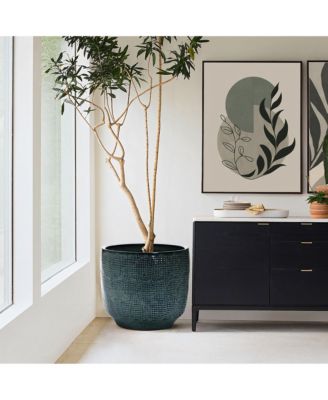 Marina Gray 15.75-Inch Round Ceramic Planter