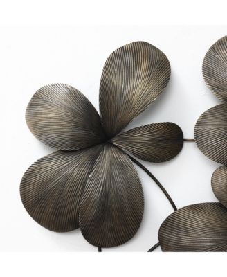 Metal Wall Art, 42” Wide Abstract Floral Decor