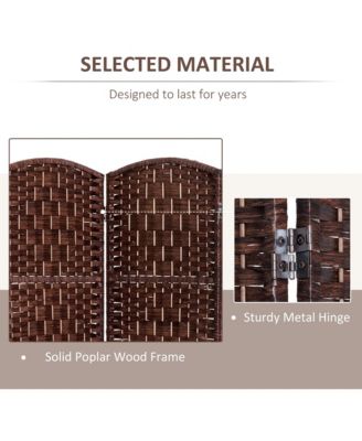 4 Panel Resin Wicker Folding Room Divider Privacy Screen Home Office Decor