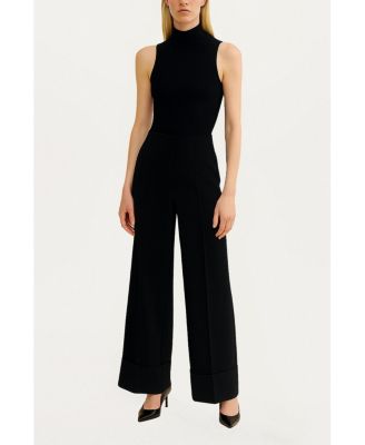 Women's Cuffed Wide-Leg Trousers