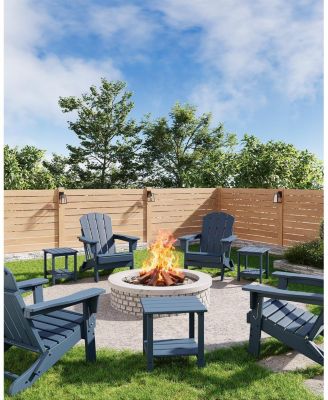 TrailBlaze 18 X 15 in Adirondack Square Outdoor Side Table,2-Tier Storage Patio Side Table