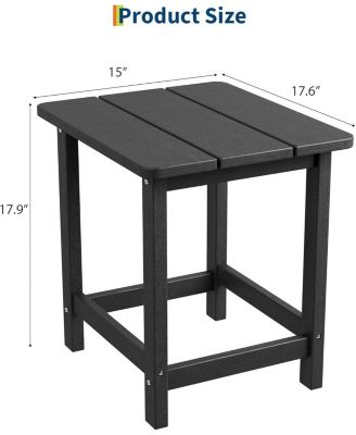 Square HDPE All-Weather Side Table, Durable Outdoor Patio End Table Built to Last, Resists Fading and Moisture for Beach or Porch