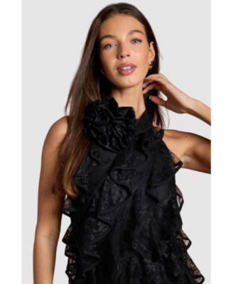 Women's Lace Frill Mini Dress