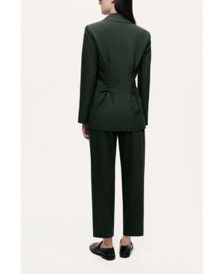 Women's Lace-Up Waist Tailored Blazer