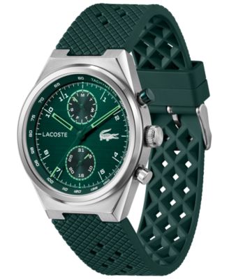 Men's Line Racer Green Silicone Strap Watch, 42mm