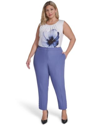 Plus Size Mid-Rise Slim Leg Pants