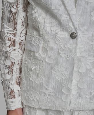 Women's Long-Sleeve Collared Laced Blazer