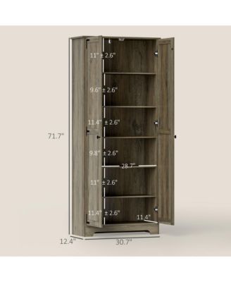 72" Farmhouse Pantry Cabinet, Tall Storage Cabinet, Distressed