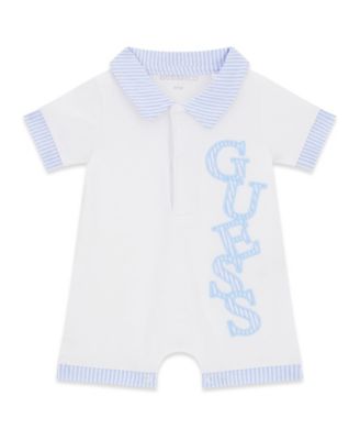 Baby Boys' Stretch Jersey Shortall with Seersucker Details