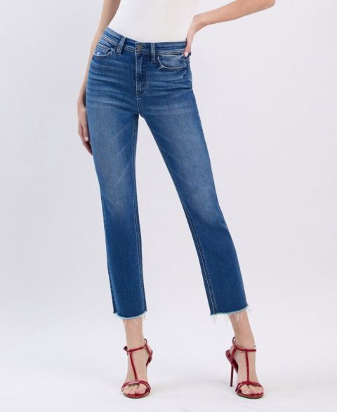 Женские джинсы Flying Monkey Super High Rise Slim Straight, цвет: Синий