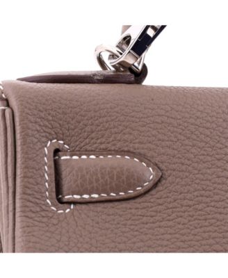 Kelly 28 Handbag Grey Togo with Palladium Hardware