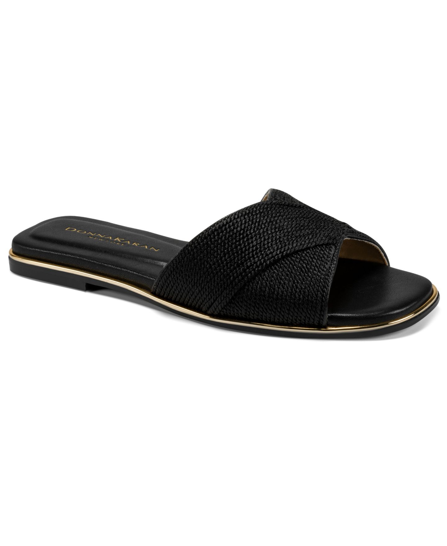 Женские сандалии Donna Karan New York Harmony Slip-On Flat, цвет: Чёрный — фото 1