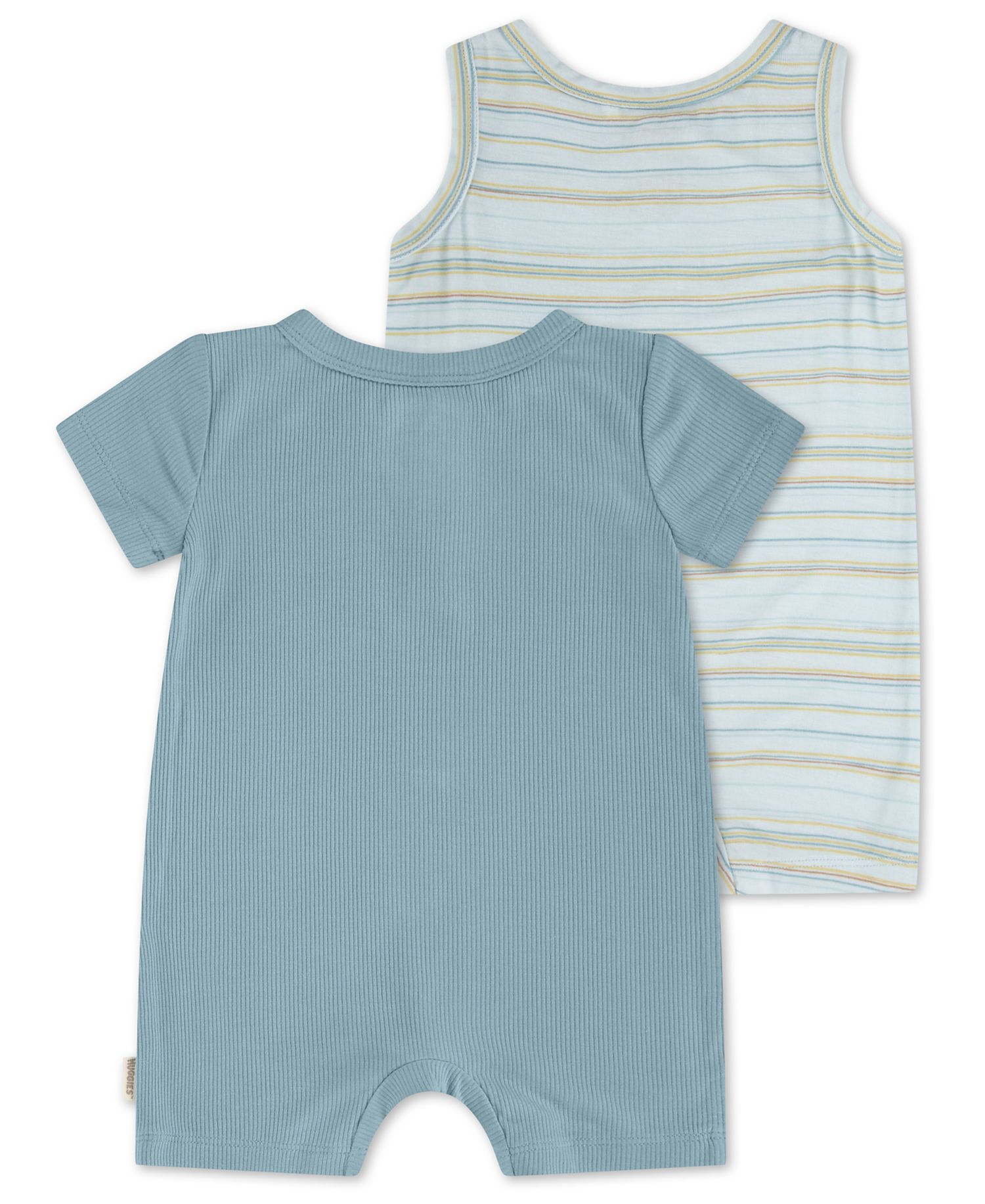 Baby Boys' Henley Neck Romper, 2-Pack