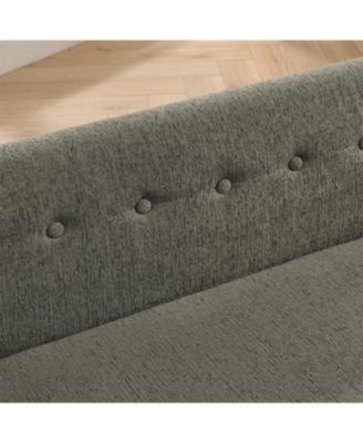 Oversized Pet Sofa, Modern Linen Fabric Elevated Dog Bed with Backrest & Armrest for Large Dogs