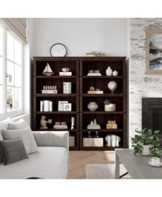 5-Tier Farmhouse Bookcase 67.4" Tall Wooden Open Shelf for Living Room Bedroom Office