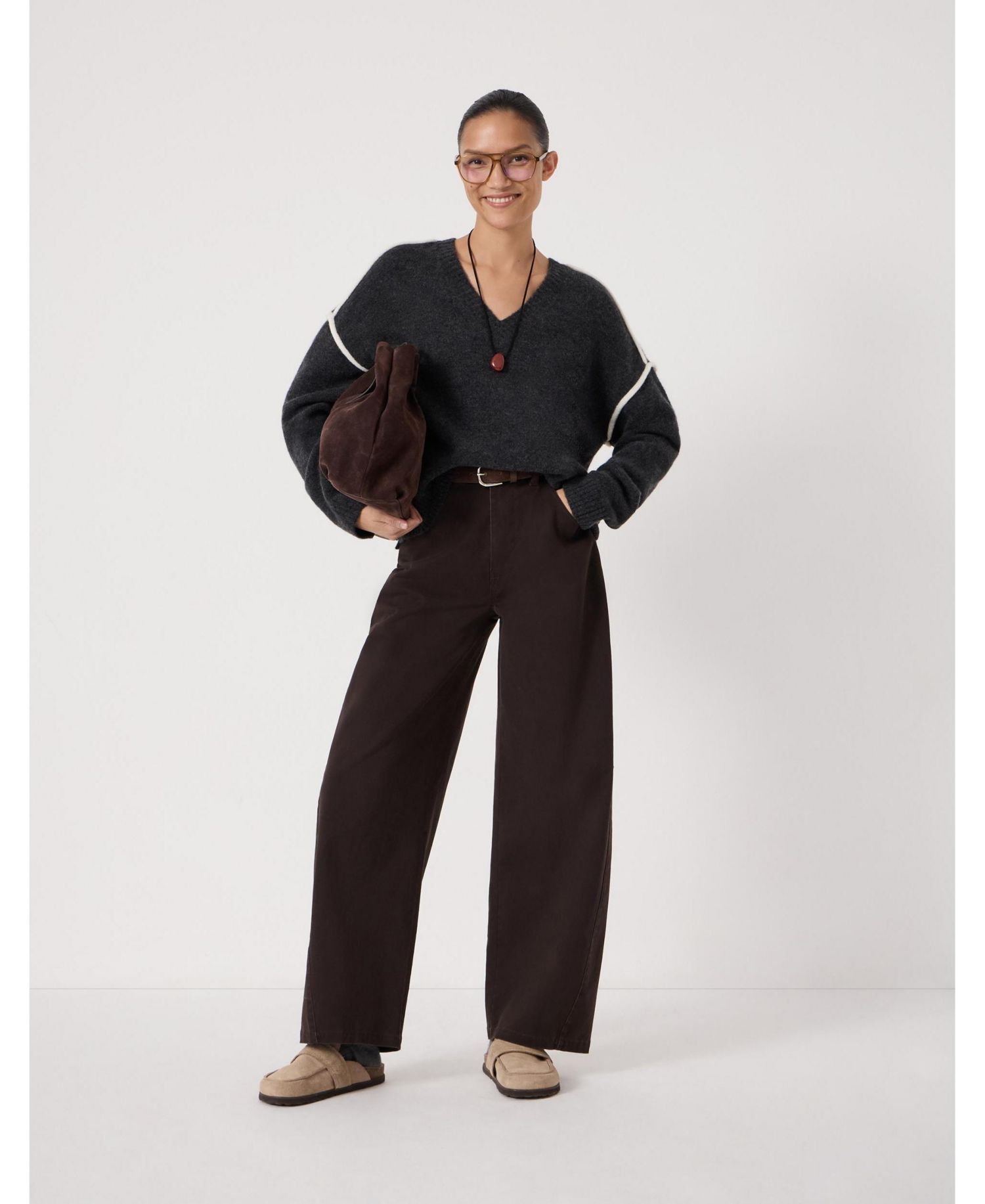 Women's Billie Wool Blend V Neck Sweater