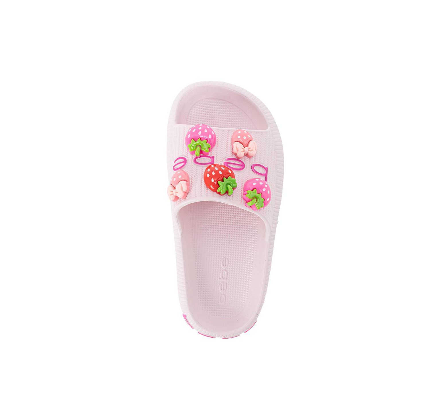 Girls Girls EVA Slide - Lightweight Comfy Slide Sandals with Strawberry Charms