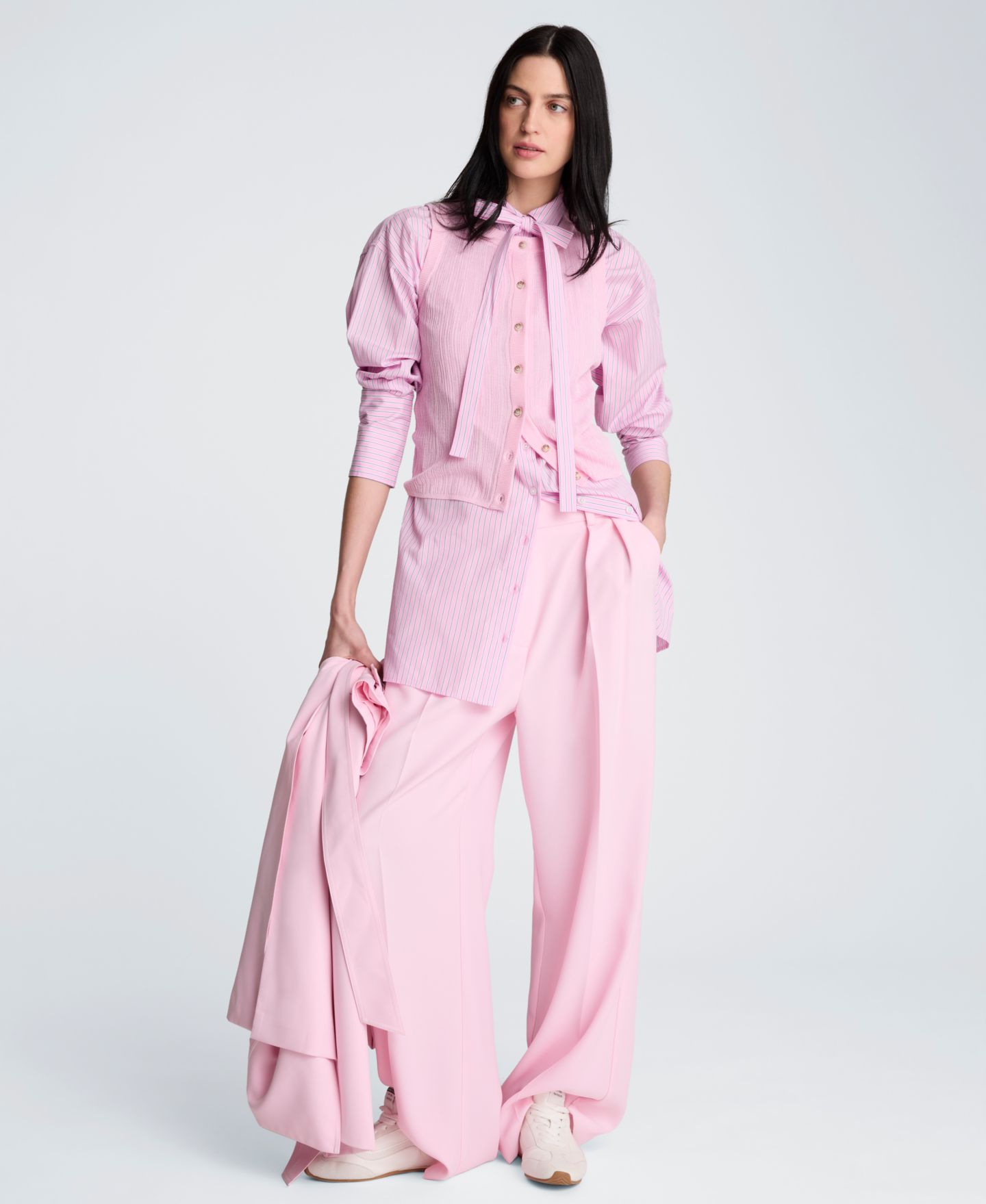 Женское платье Kenneth Cole Striped Mini Shirt-Dress, цвет: Розовый разноцветный — фото 7