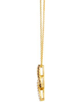 Nude Diamond(0.20 ct. t.w.) & Chocolate Diamond (0.22 ct. t.w.) Pendant Necklace in 14k Honey Gold