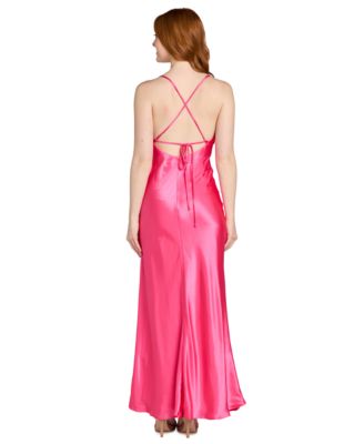 Juniors' Tie-Back Sleeveless Scoop-Neck Dress