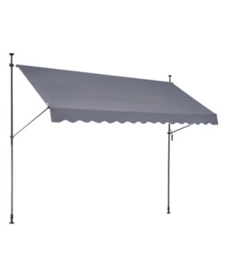 157 x 47" Retractable Patio Awning Sunshade Shelter with Crank Handle