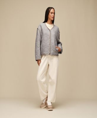 UGG Women's Regular Fit Button Closure Sun Quilted Jacket