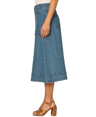 Petite A-Line Snap Front Skirt