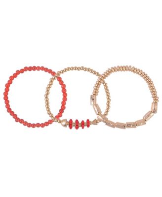 Gold Tone 3 Piece Stretch Bracelet Set