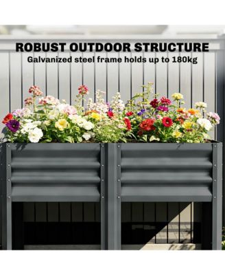 Raised Garden Bed with Storage Shelf 31.5" High