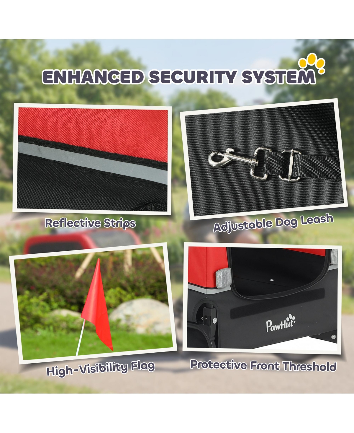 PawHut Dog Bike Trailer, Dog Trailer w/ Flip-Down Ramp Tailgate,