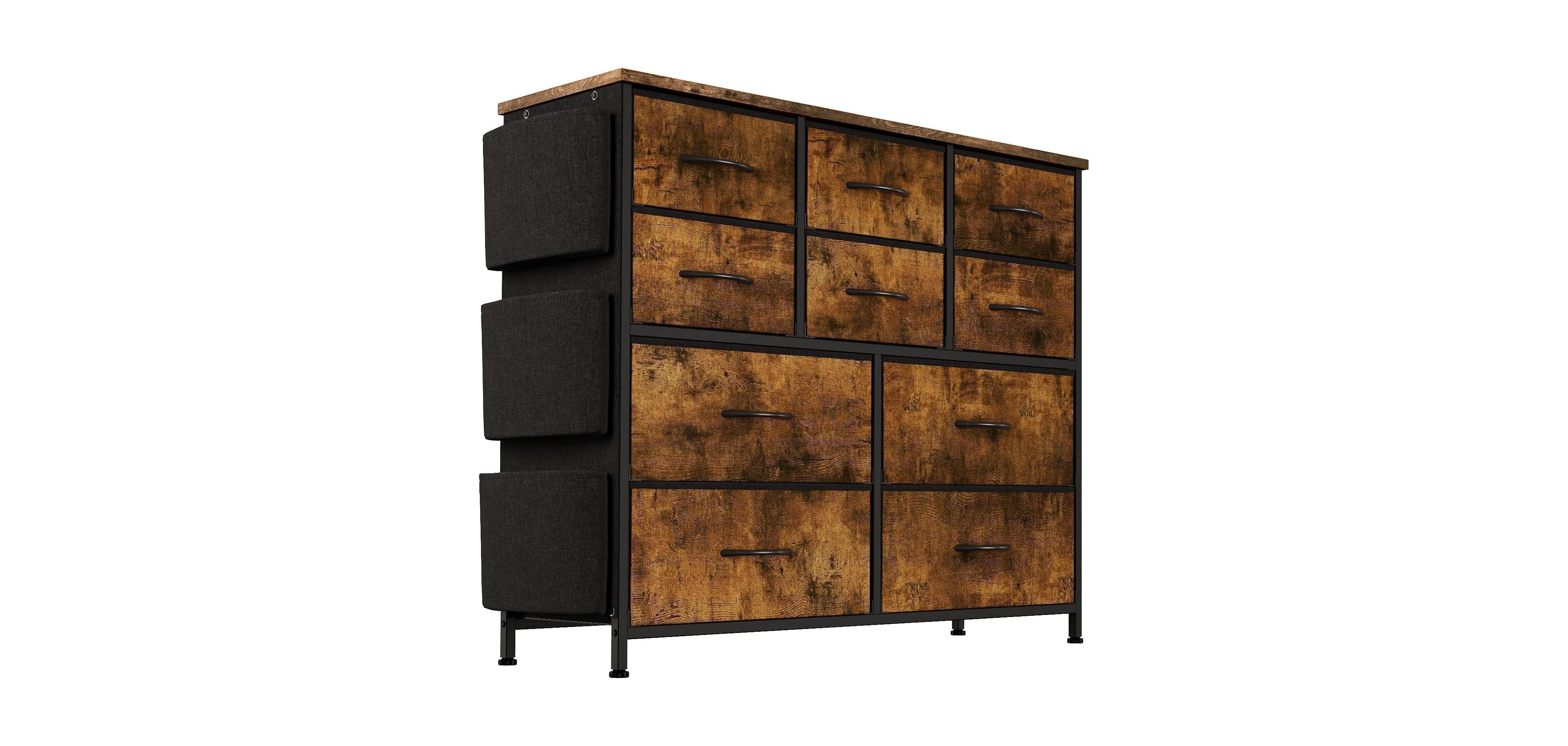 gaomon 10-Drawer Fabric Dresser Chest: Spacious Organizer with Side Pockets & Hooks