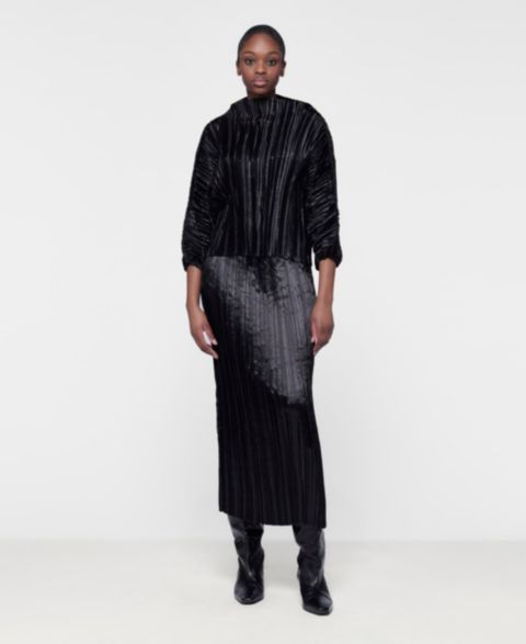 Женский топ Leem Plisse Batwing, цвет: Чёрный