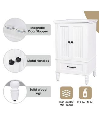 Bathroom Vanity with Sink, Cabinet with Doors and Drawer, Magnetic Door and Adjustable Feet for Small Bathrooms