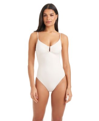 Women's Refresh Ribbed V-Neck One-Piece Swimsuit