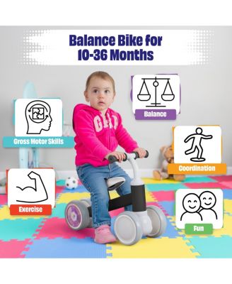 Colorful LED Baby Balance Bike for 1 Year Old Boy Gifts 10-36 Month Toddler Balance Bike with No Pedals, Enclosed Wheels Ride on Toys