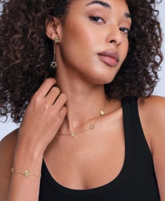 Women's Forget Me Not Gold Tone Stainless Steel Bracelet