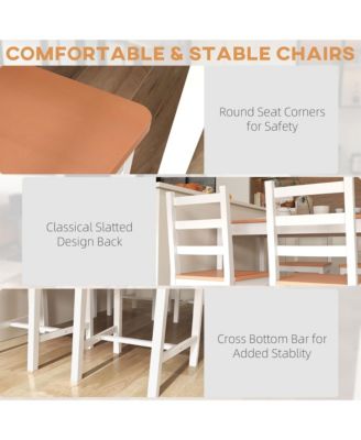 5pc Dining Table Chairs Set Solid Wood Kitchen Breakfast Dinette Furniture