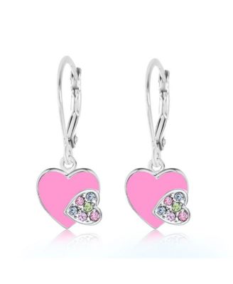 Girls Heart Hypoallergenic Earrings with Sterling Silver Leverbacks