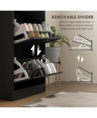 Modern Shoe Cabinet with 3 Flip Drawers for 18 Pairs