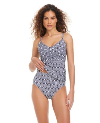 Women's Purest Form Draped Adjustable Straps Tankini