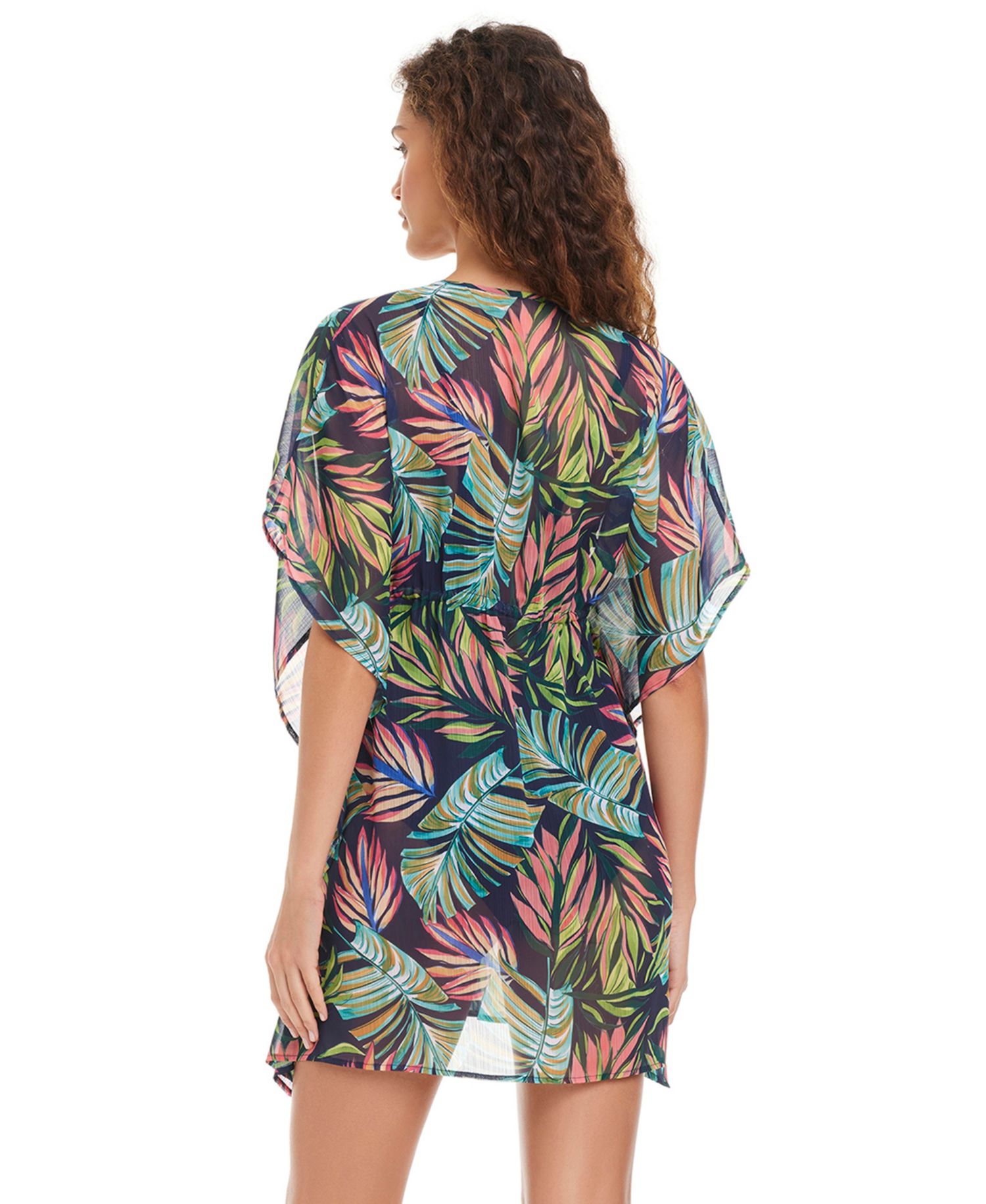 Women's V-Neck Printed Swim Caftan