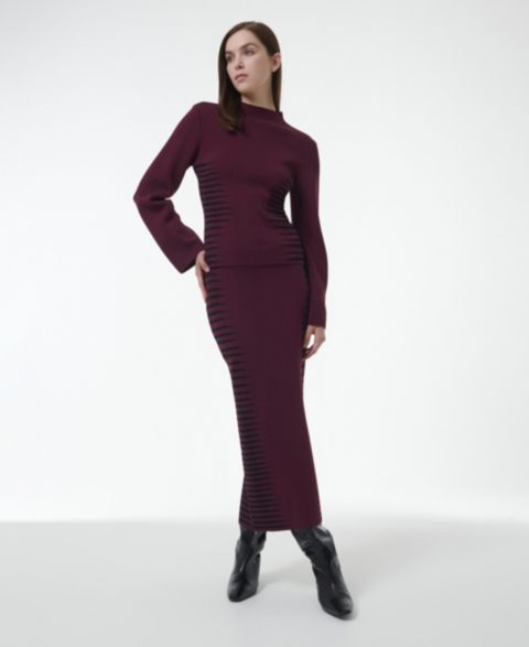 Женский топ Leem Jacquard Knit Fitted, цвет: Красный