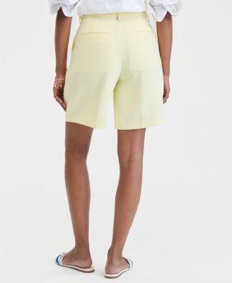 Women's High-Rise Crepe Bermuda Shorts