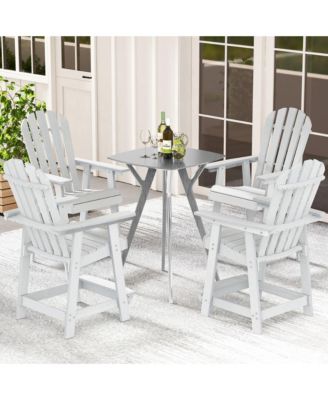 4PCS Bar Stool HDPE Chair w/ Armrest Footrest Home Indoor Outdoor Patio