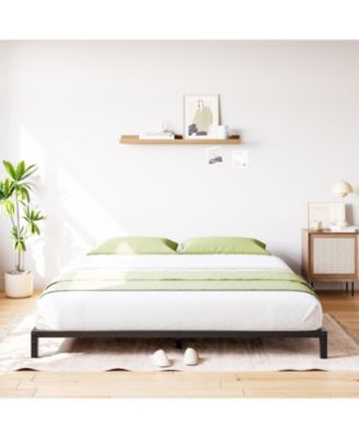 Heavy Duty Metal Bed Frame Platform – Queen Size, 6 Inch, Steel Slat Support, Noise-Free, Non-Slip, Underbed Storage, Easy Assembly