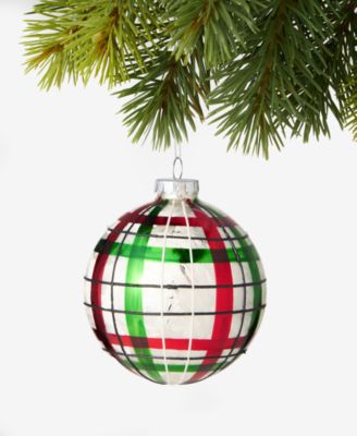 Cozy Cabin Plaid Ball Ornament