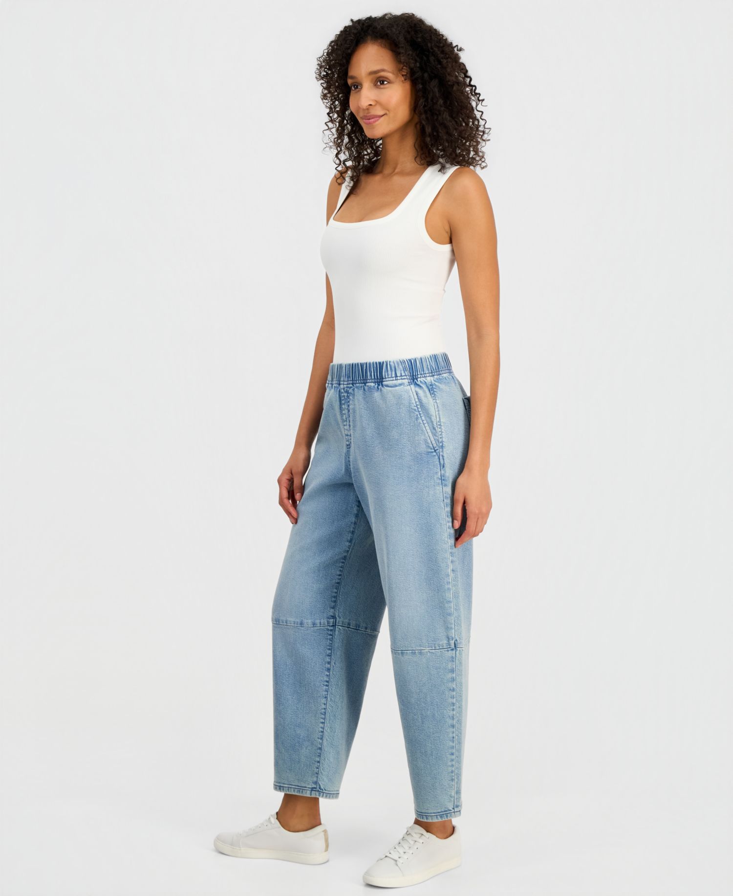 Women's High-Rise Pull-On Barrel Jeans