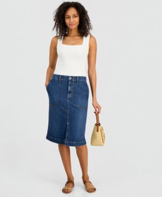 Women's High-Rise Denim Skirt